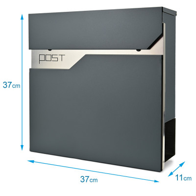 D3692 poštovní schránka antracit + nerez