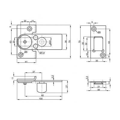 Závora na branku černá lak.