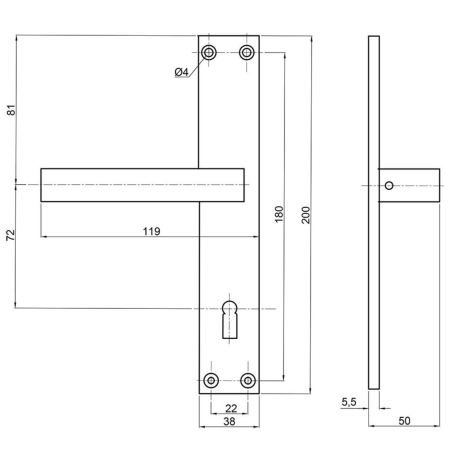 K415 klika na klíč 72mm černá