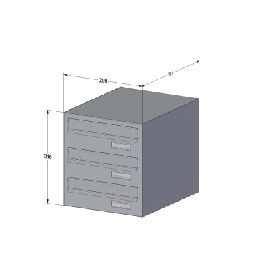 MO 30/3 schránka oboustranná RAL7040 MO 30/3 schránka oboustranná RAL7040