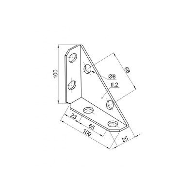 Rohovník bednový 100x100x25 černý Rohovník bednový 100x100x25 černý