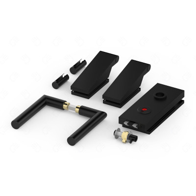 Klika na sklo SLIM PRO černá sada na WC SZKWCZS Klika na sklo SLIM PRO černá sada na WC SZKWCZS