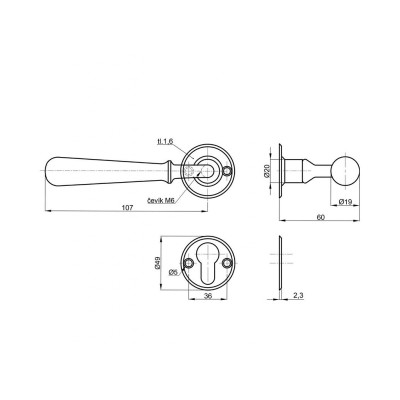 HERMÍNA R klika rozetová na vložku