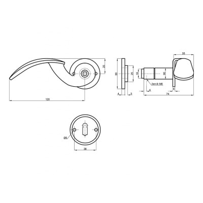 DORA R rustiko rozetová klika na klíč DORA R rustiko rozetová klika na klíč