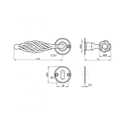 EVELÍNA R klika rozetová na klíč