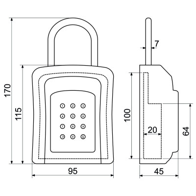 KB.E2 bezpečnostní schránka na klíče