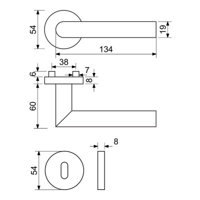 RK.L-FORM.BB.MD klika na dveře RK.L-FORM.BB.MD klika na dveře