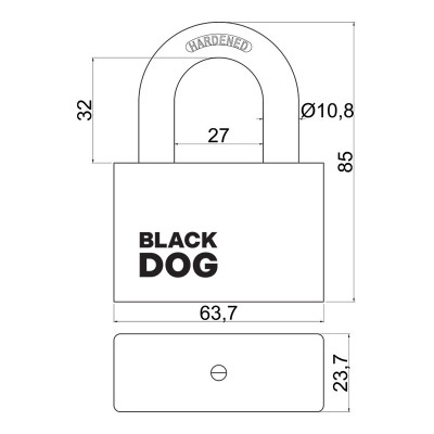RV.BLACKDOG.60 visací zámek RV.BLACKDOG.60 visací zámek