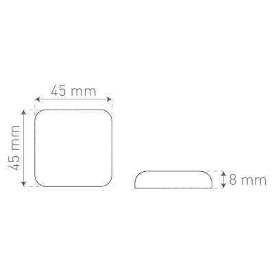 Zarážka na zeď čtvercová bílá OBK4BI