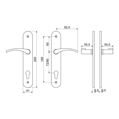 RK.SPLIT.PZ.CE klika na dveře černá RK.SPLIT.PZ.CE klika na dveře černá