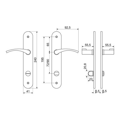 RK.SPLIT.WC.CE klika na dveře černá RK.SPLIT.WC.CE klika na dveře černá