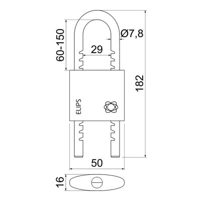 RV.ELIPS.MOD.50.SU1 visací zámek SU