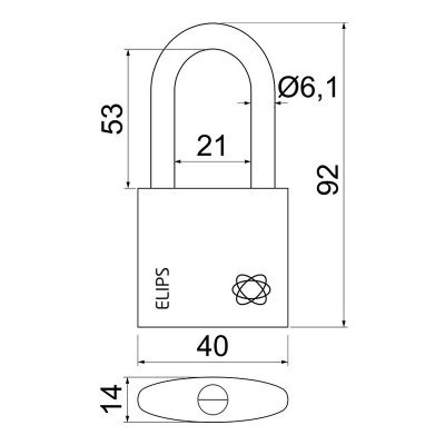 RV.ELIPS.40.PL.SU1 visací zámek SU
