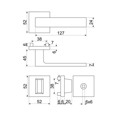 RK.C36.GARDA.WC.NIMAT klika na dveře RK.C36.GARDA.WC.NIMAT klika na dveře