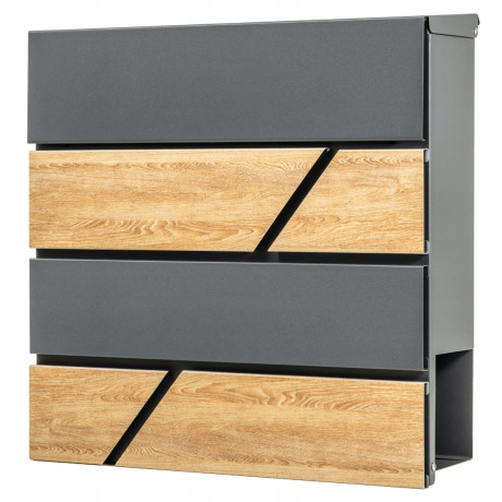 D3638 poštovní schránka antracit + imit.dřeva