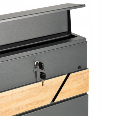 D3638 poštovní schránka antracit + imit.dřeva