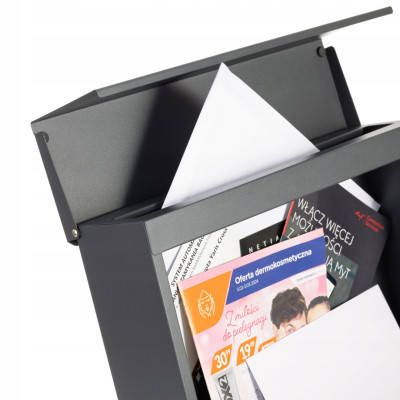 D3638 poštovní schránka antracit + imit.dřeva