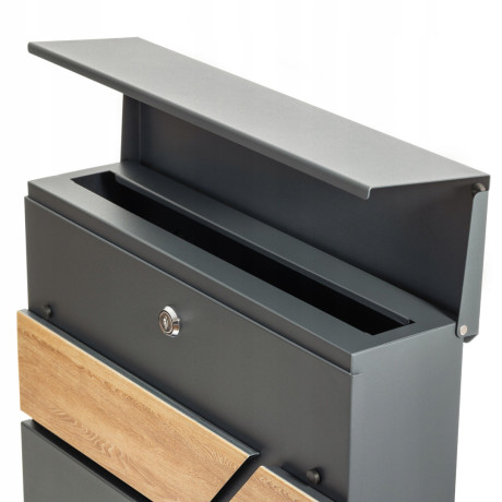 D3638 poštovní schránka antracit + imit.dřeva