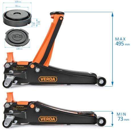 D8013 hydraulický nízkoprofilový zvedák dvoupístový 3T