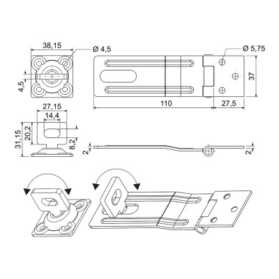 RG.12.110.CRN petlice s otočným okem