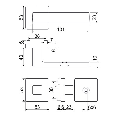 RK.C26.MODENA.WC.ANT klika na dveře
