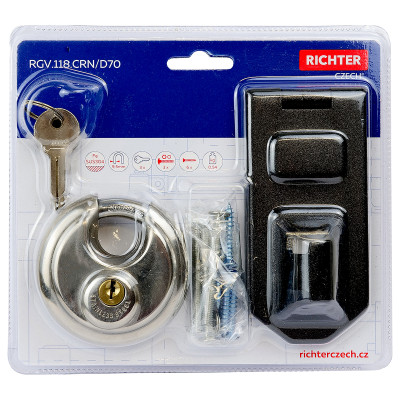 RGV.118.CRN/D70 petlice s visacím zámkem RGV.118.CRN/D70 petlice s visacím zámkem