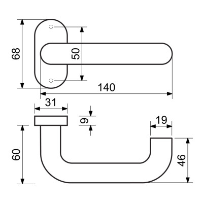 RK.F.1968.CE klika na dveře černá RK.F.1968.CE klika na dveře černá