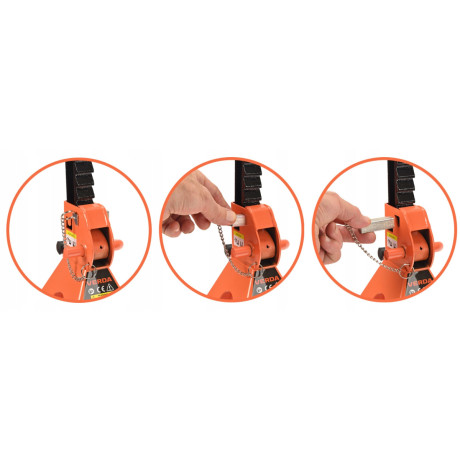 D2445 podpěry pod auto 3T s přídavnou pojistkou