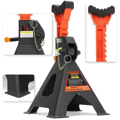 D2432 podpěry pod auto 3T s přídavnou pojistkou