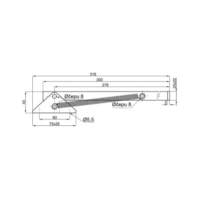 Zarážka vratová 300mm bílá Zarážka vratová 300mm bílá