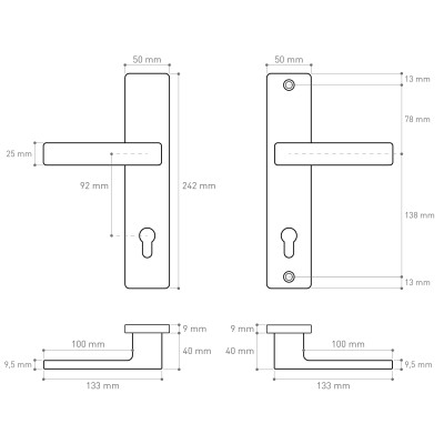 ATLAS bezpečnostní kování černé AT92C ATLAS bezpečnostní kování černé AT92C