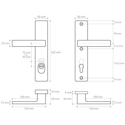 ATLAS bezpečnostní kování INOX RC3 AT92IRC3 ATLAS bezpečnostní kování INOX RC3 AT92IRC3