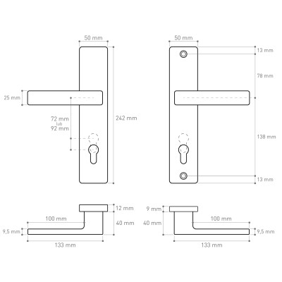 ATLAS bezpečnostní kování černé RC2 AT92CRC2 ATLAS bezpečnostní kování černé RC2 AT92CRC2