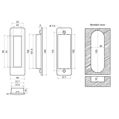 RK.MUS.GROSSETO.CE úchyt na posuvné dveře RK.MUS.GROSSETO.CE úchyt na posuvné dveře