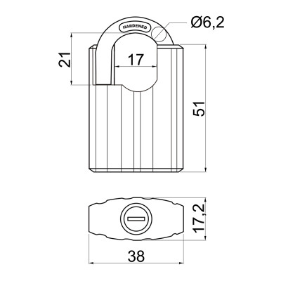 RV.STONE.38 visací zámek RV.STONE.38 visací zámek