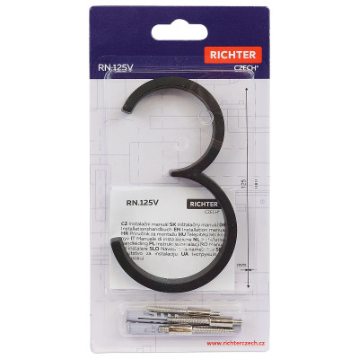 RN.125V.3.CE číslo "3" černé RN.125V.3.CE číslo "3" černé