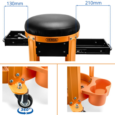 Dílenská židle otočná 360° SN6715