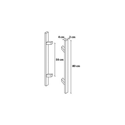 Madlo 80/50 hranaté šikmé oboustranné Madlo 80/50 hranaté šikmé oboustranné