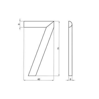 číslo 75mm bronz "7" číslo 75mm bronz "7"