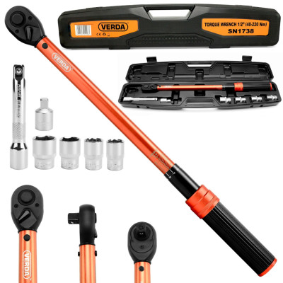 D1738 momentový klíč na kola 1/2" 40-220 Nm