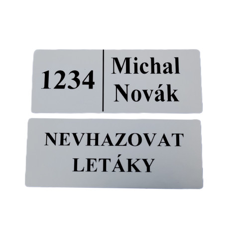 Jmenovka na přilepení