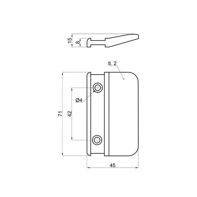 Madlo na balkonové dveře Ph bílé r.42,5