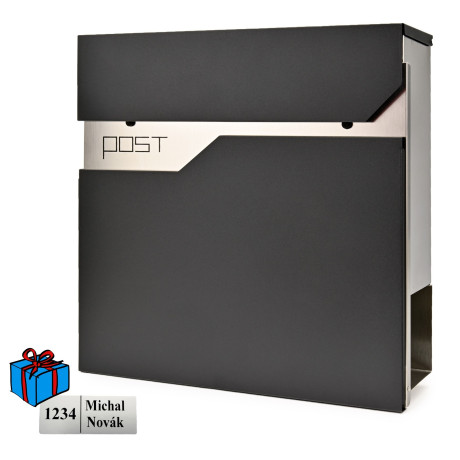 D3692C poštovní schránka černá + nerez
