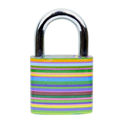 RV.OVAL.38.JU3 visací zámek s pruhy