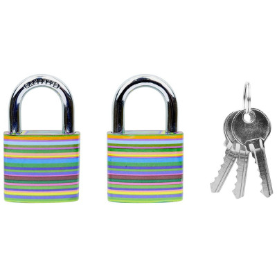 RV.OVAL.38.JU3 visací zámek s pruhy