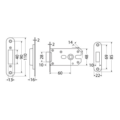 EN.305.M.KL.60.22.CE magnetický zadlabací zámek