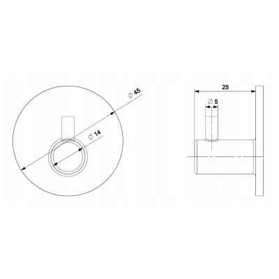 WS1 samolepící háček kulatý 45mm