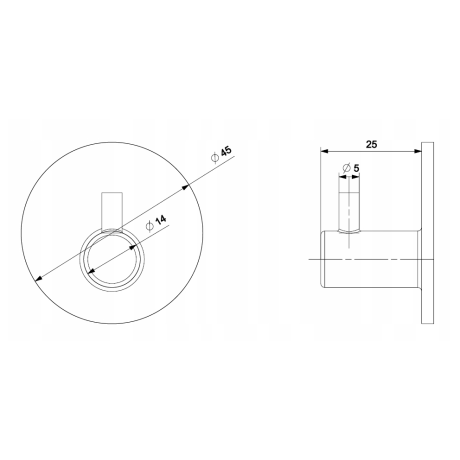 WS1 samolepící háček kulatý 45mm