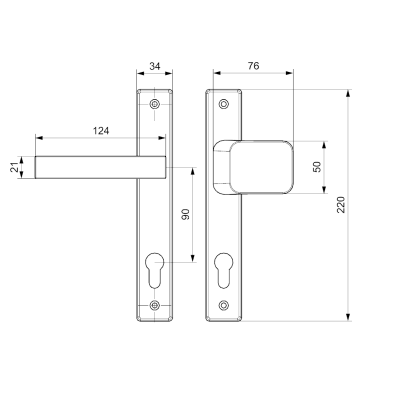 K05G klika-koule pravá na bránu