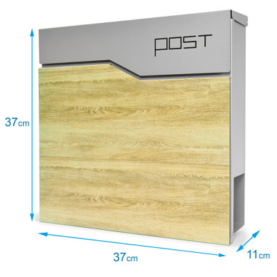 S3637 poštovní schránka stříbrná + imit.dřeva